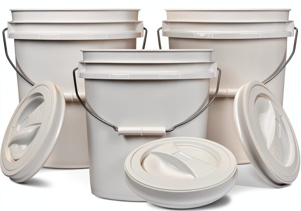 House Naturals White HDPE Plastic Pail Food Grade Bucket-0