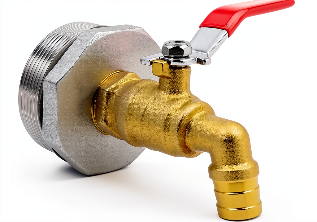 Installing Horiznext Brass Drum Faucet Water Saving Outdoor Spigot on a wooden workbench