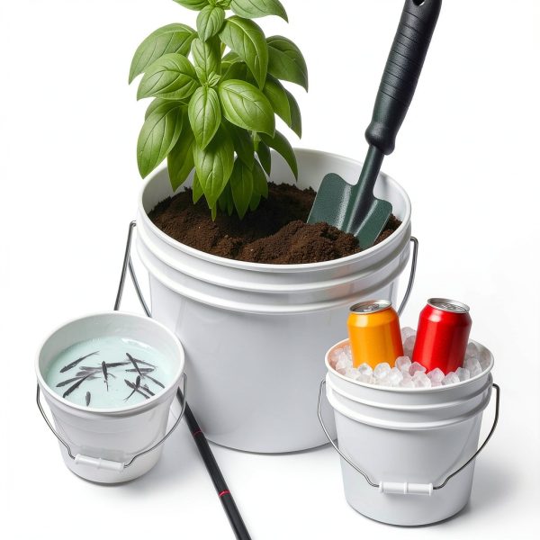 MKS Plastics 1 Gallon White Bucket Food Grade HDPE-4