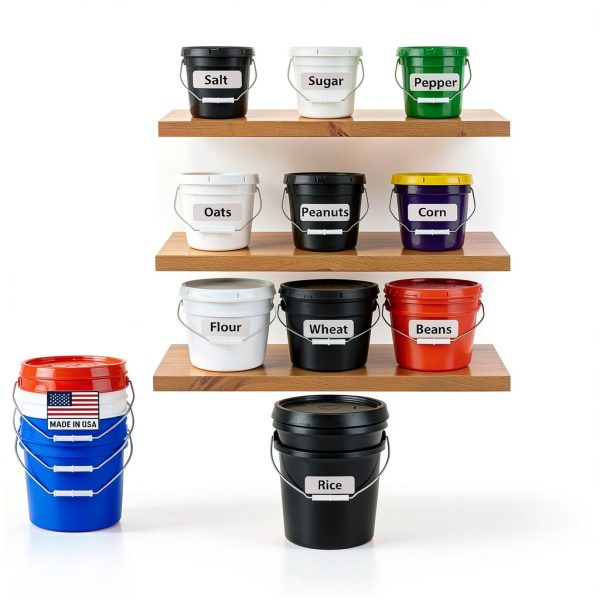 MKS Plastics 5 Gallon Bucket Black Food Grade Heavy Duty-2