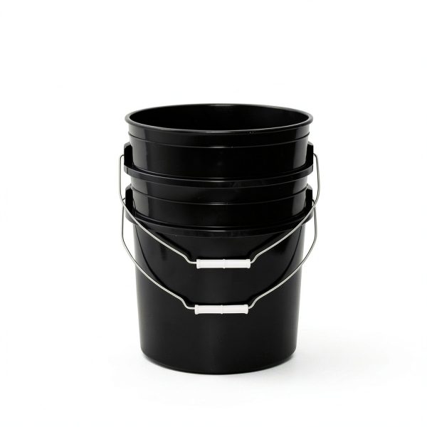 MKS Plastics 5 Gallon Bucket Black Food Grade Heavy Duty-5