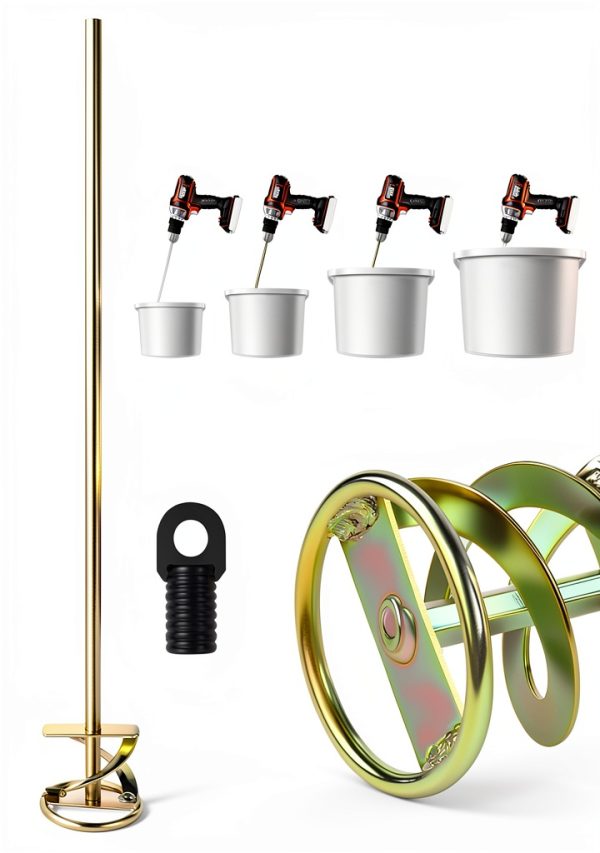 ZeonHoeng Paint Mixer Drill Attachment Double Helix Design-3