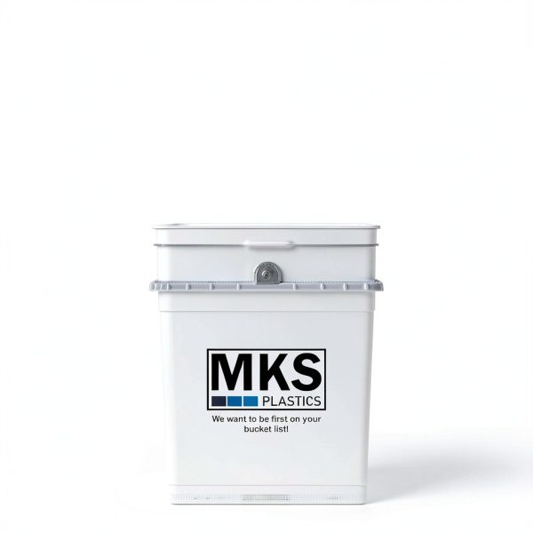 MKS Plastics 2 Gallon Pail White Food Grade HDPE-1
