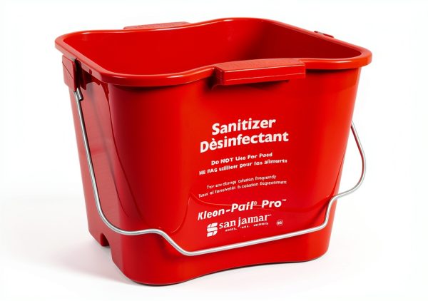 San Jamar Red Metal Pail Industrial Cleaning Solution-1