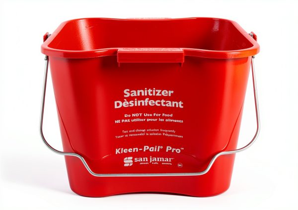 San Jamar Red Metal Pail Industrial Cleaning Solution-0