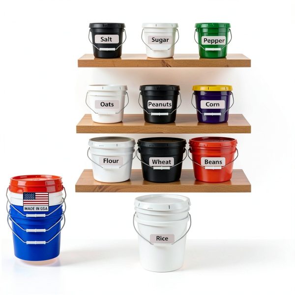 MKS Plastics 1 Gallon White Bucket Food Grade HDPE-3