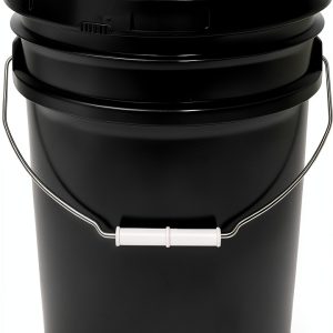 MKS Plastics 5 Gallon Bucket Black Food Grade Heavy Duty-0