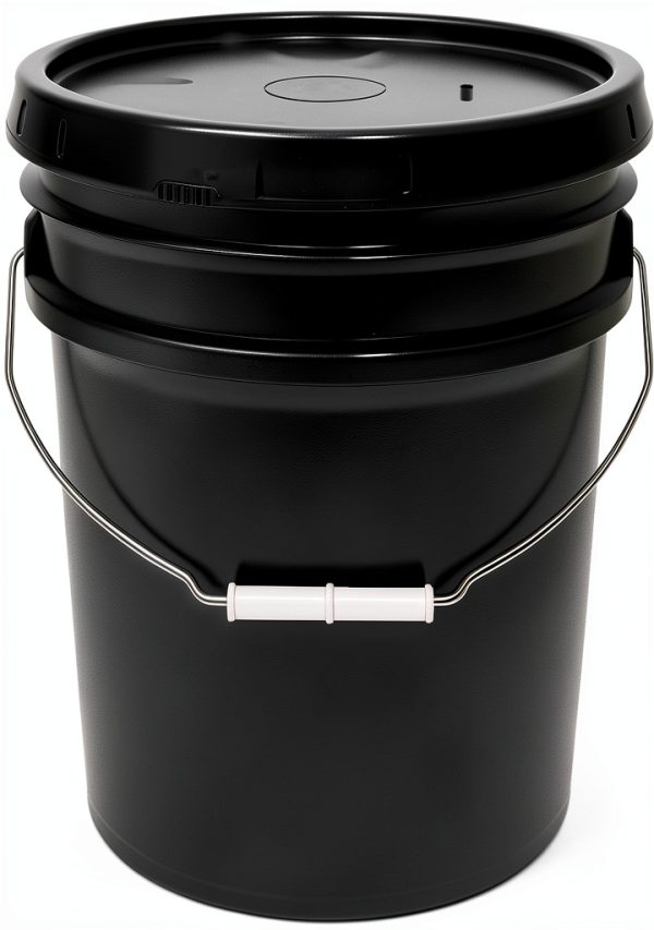 MKS Plastics 5 Gallon Bucket Black Food Grade Heavy Duty-0