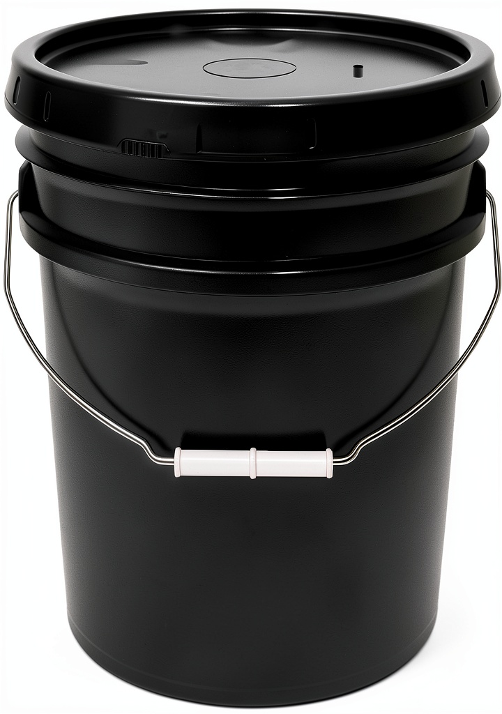 Installing MKS Plastics 5 Gallon Bucket Black Food Grade Heavy Duty on a wooden workbench