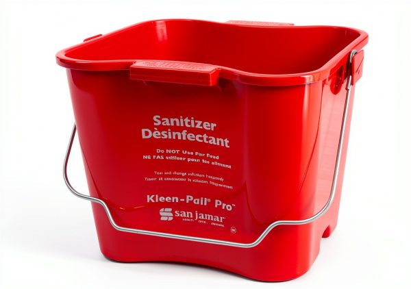 San Jamar Red Metal Pail Industrial Cleaning Solution-2
