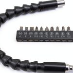 KKUANG Universal Shaft Drill Set 6.4mm Black Portable Flexible-0