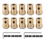 3.17mm Brass Hex Shaft Coupling daier Flexible Coupler for DC Motors-0