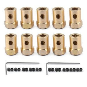 3.17mm Brass Hex Shaft Coupling daier Flexible Coupler for DC Motors-0